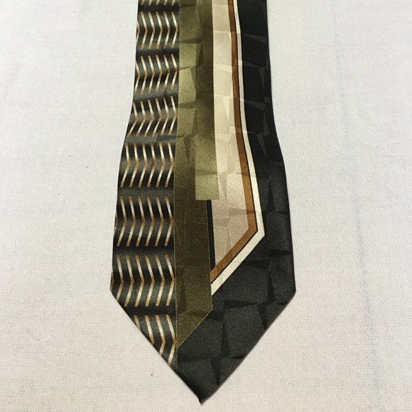 Giorgio Rossini Men's Silk Brown Pattern Necktie - Picture 1 of 2